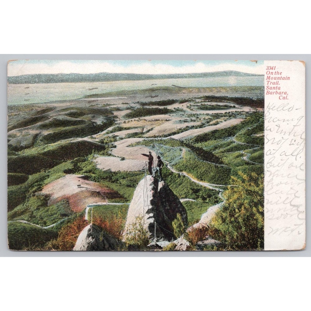 Vintage Santa Barbara CA Mountain Trail Climbers Postcard 1907 UDB Adolph Selige